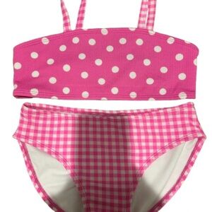 Pink Polka Dot and Gingham Kids Target Swim Suit